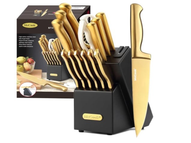 McCook MC21GB  Golden Titanium Kitchen Knife Set